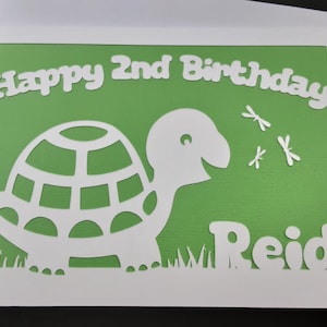 Biglietto di compleanno personalizzato con tartaruga