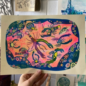 Rockpools - Risograph Print. A4