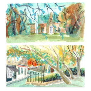 Carnet de croquis d&#39;Édimbourg, impression. Peinture de paysage écossaise.