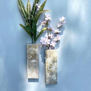 2 Pack Wooden Wall Pocket Vase, Modern Wooden Wall Pocket Vase, Rustic Wooden Wall Hanging Pocket Vase, Contemporary Wooden Pocket Wall Vase