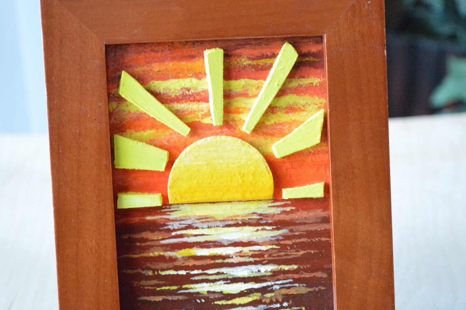 Framed Sunset Wall Decor Sunset 3d Wood Wall Art Wooden Etsy