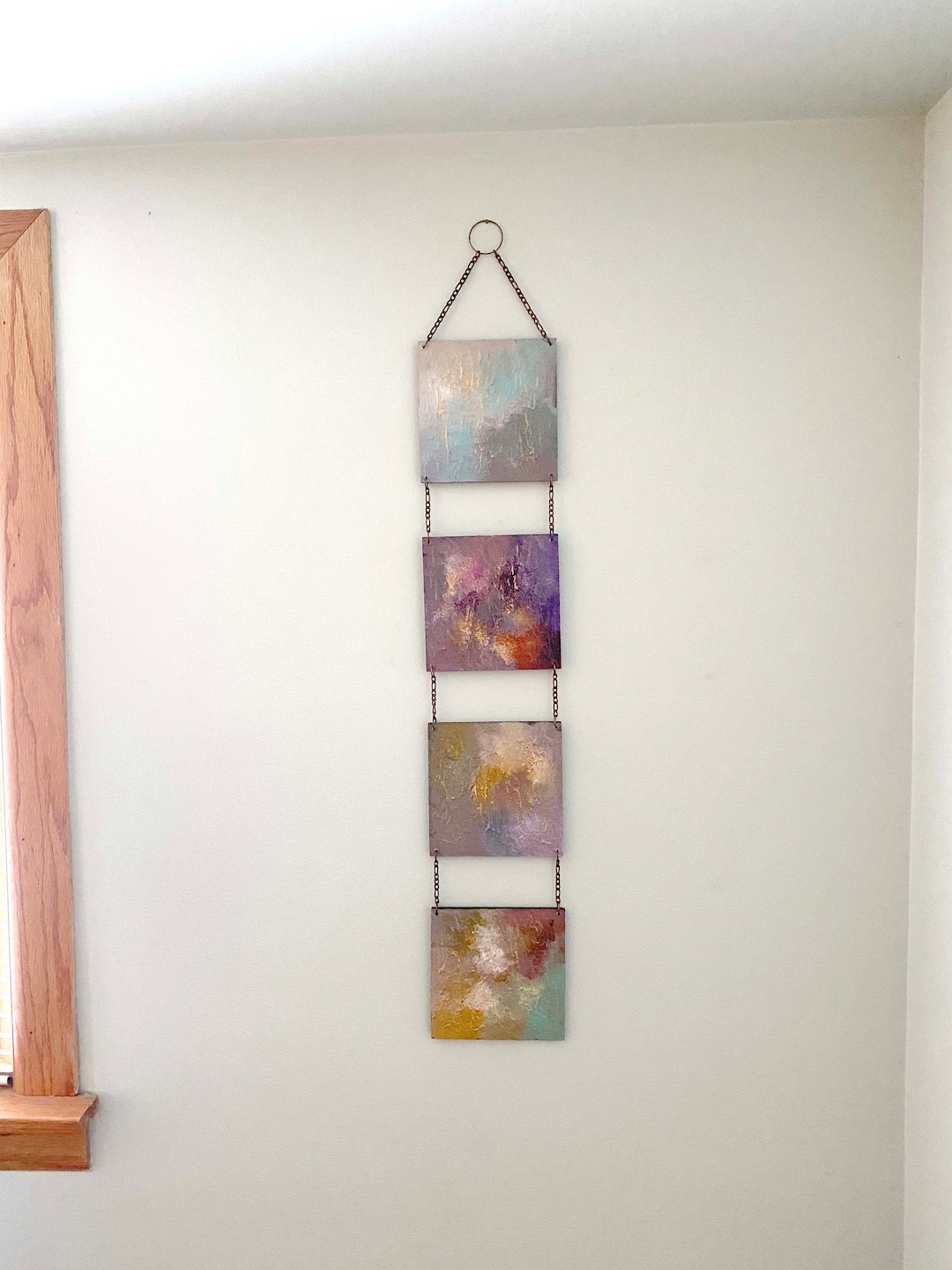 Vertical Wall Art, Narrow Vertical Wall Art, Vertical Wall Decor, Boho Wall Hanging, Earth Tones