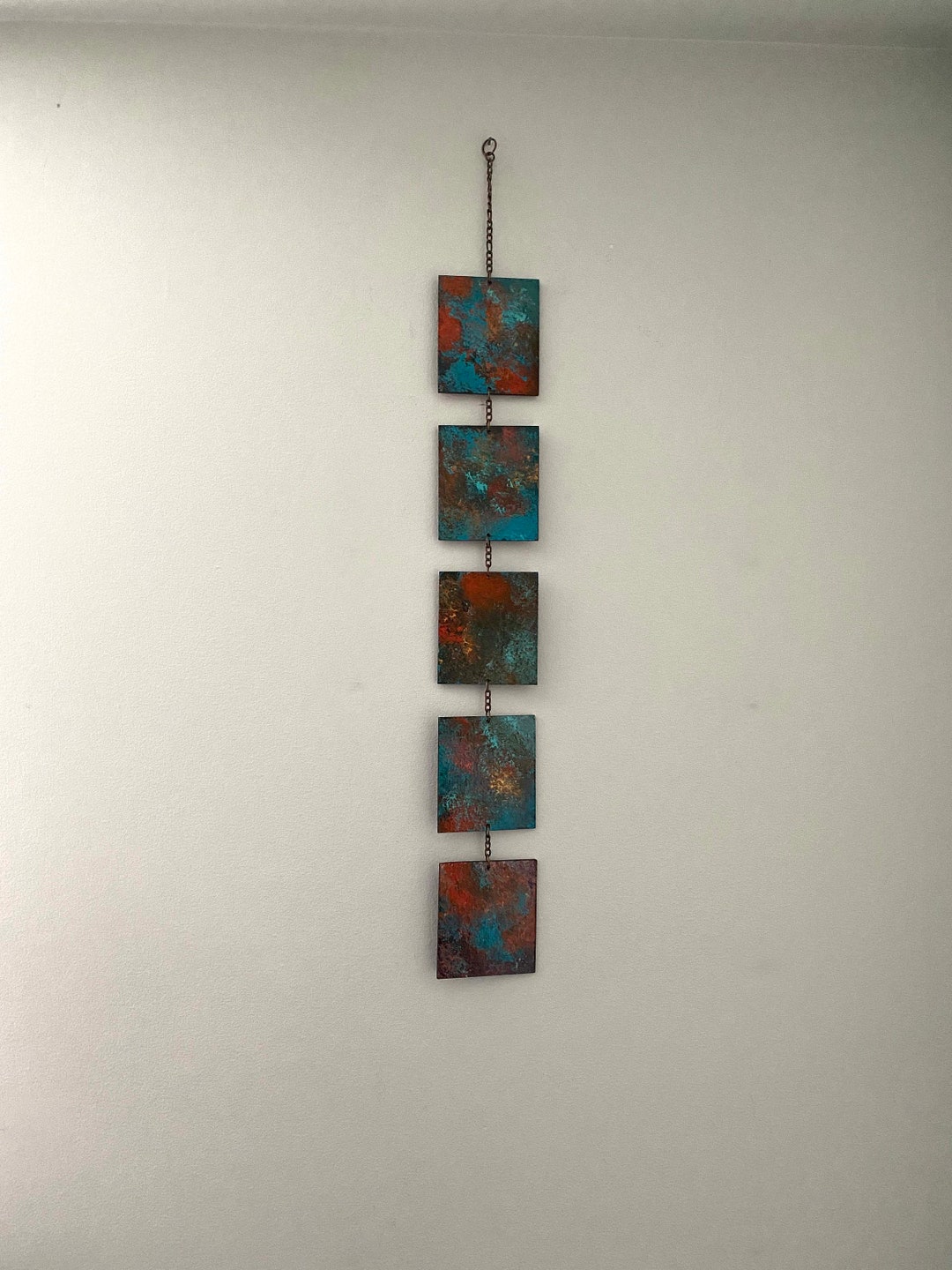 Vertical Wall Art, Vertical Wall Hanging, Vertical Wall Art Decor, Teal