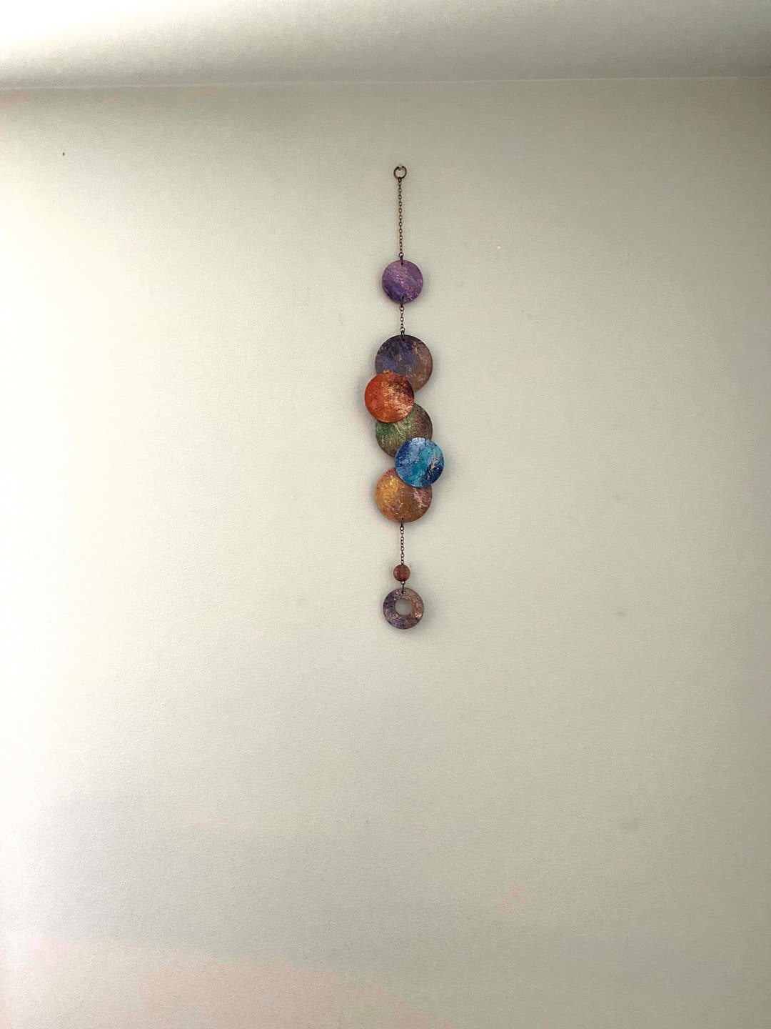 Vertical Wooden Circle Wall Art Wooden Circle Wall Hanging Etsy