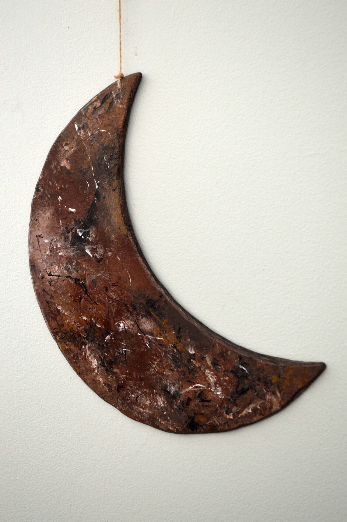 Wooden Hanging Crescent Moon Decor Crescent Moon Wall Art Etsy