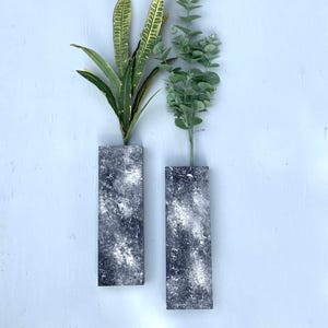 2 Piece Wooden Wall Pocket Vase, Modern Wooden Wall Pocket Vase, Rustic Wooden Wall Hanging Pocket Vase, Handmade Wooden Pocket Wall Vase