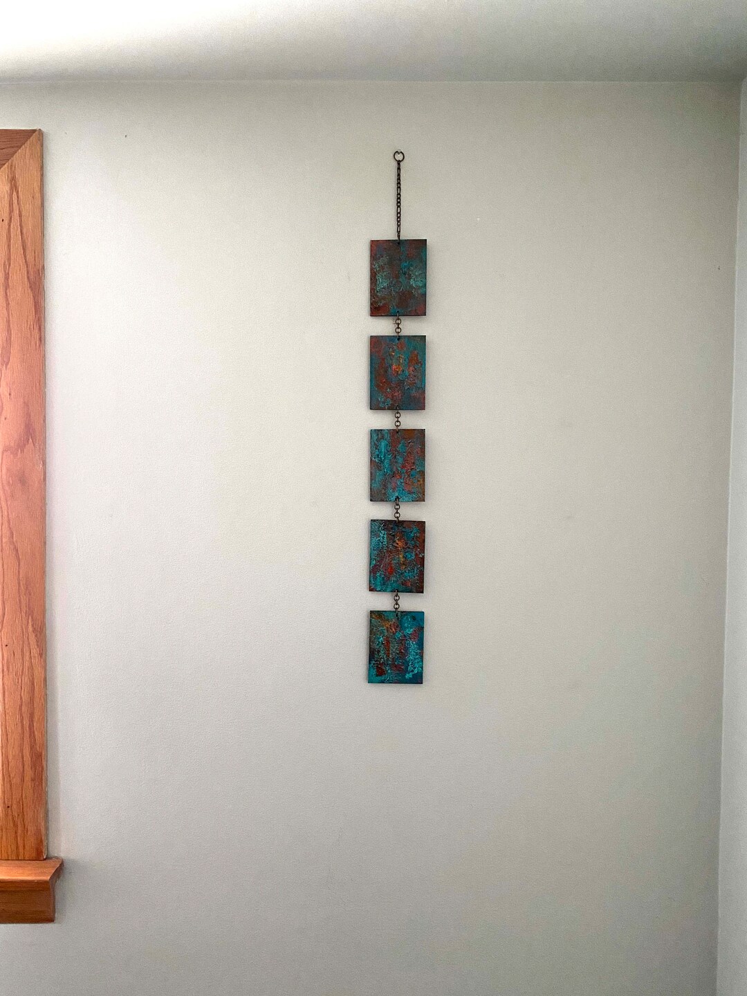 Vertical Wall Art, Vertical Wall Hanging, Vertical Wall Art Decor, Teal