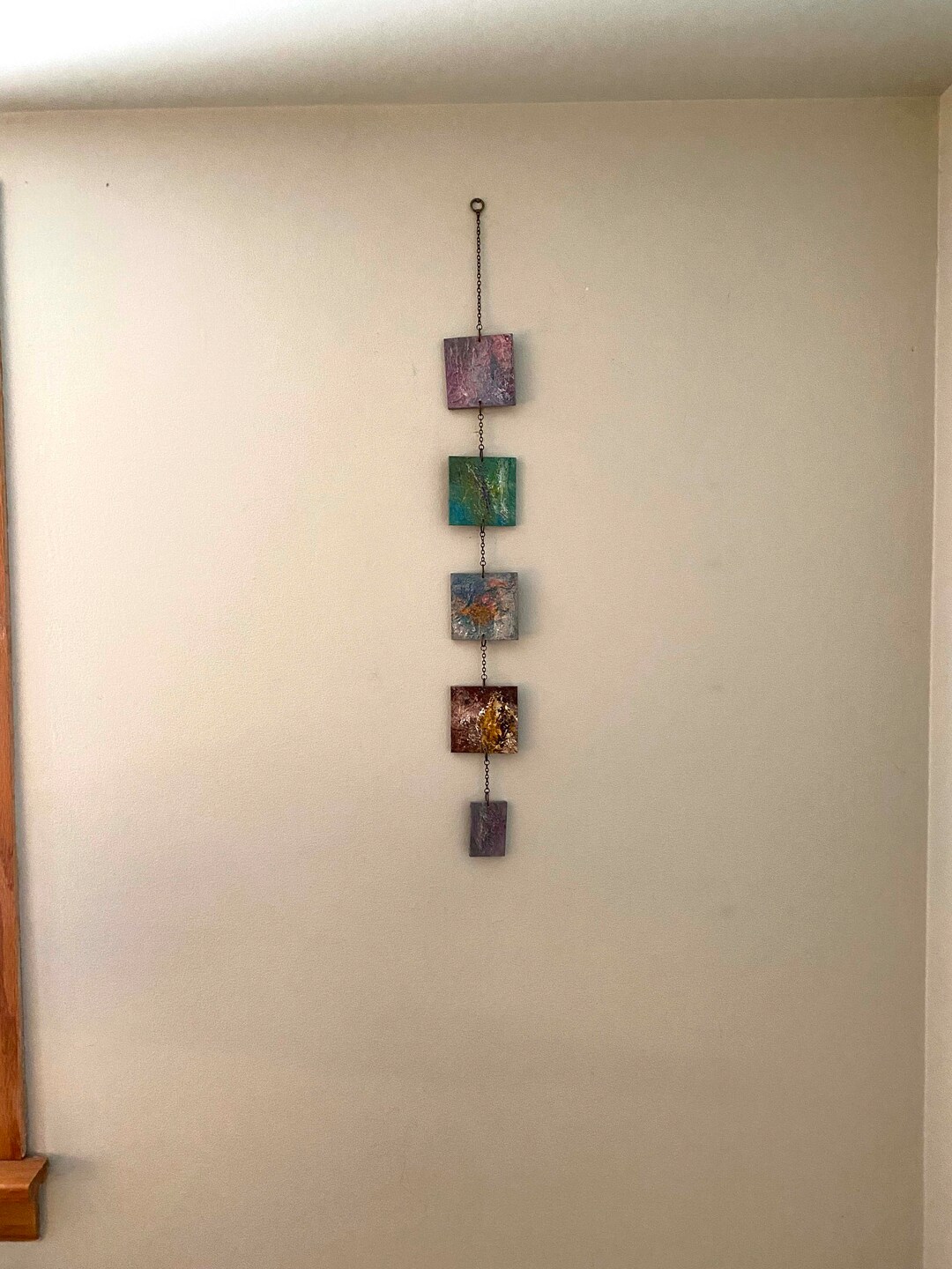 Vertical Wall Art, Narrow Vertical Wall Art, Vertical Wall Decor, Boho Wall Hanging, Earth Tones