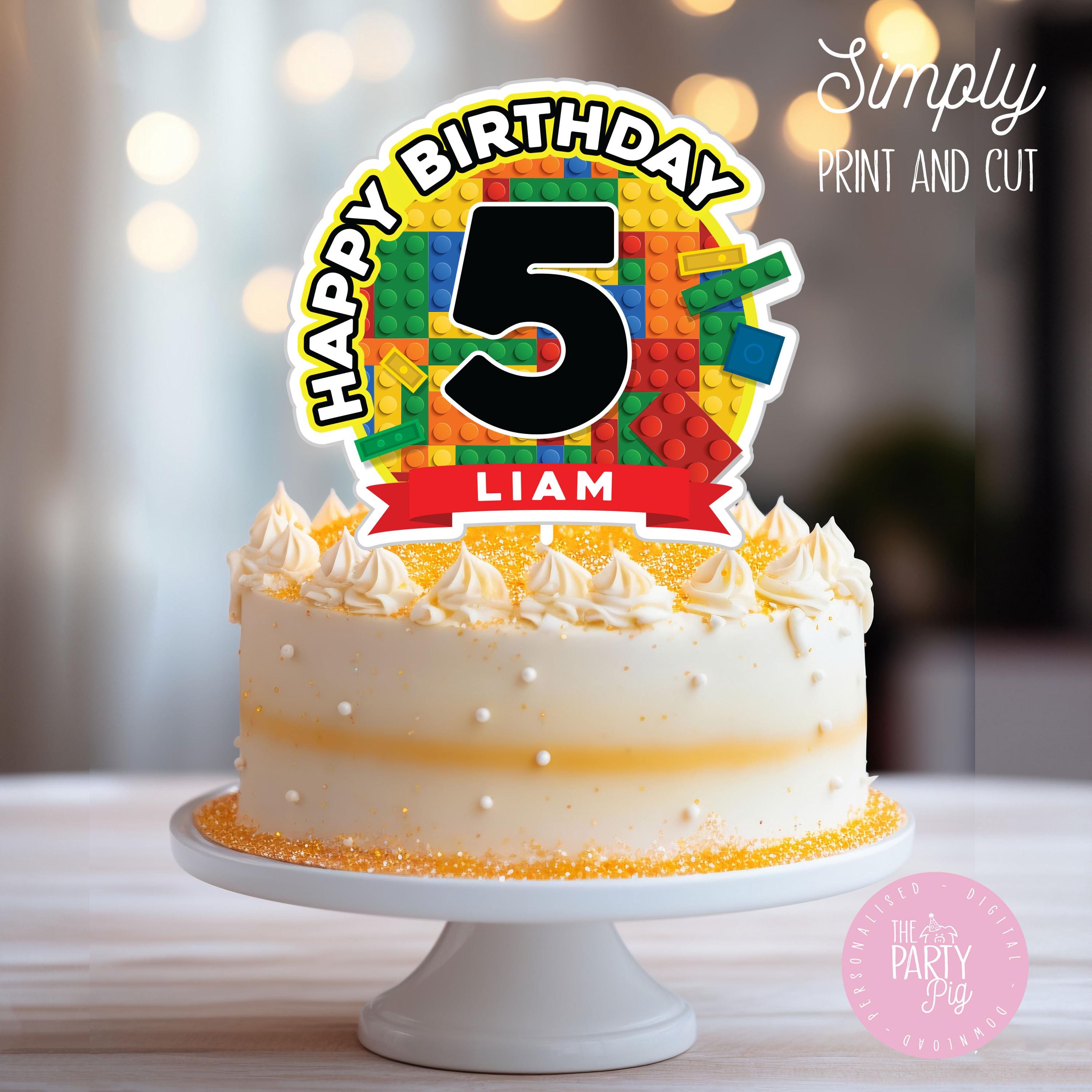 Building Block Birthday Party Cake Topper , Building Blocks Cake Topper ...