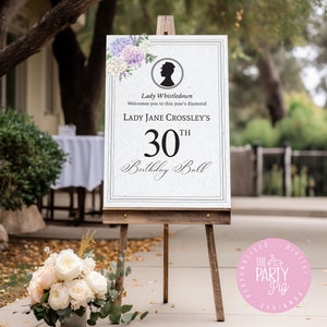Welcome Sign Society Papers Poster Party DIY Digital Party Printable Easel Sign