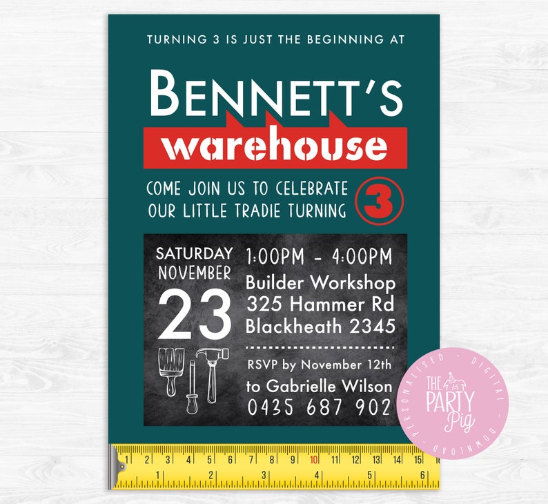 Bunnings Inspired Birthday Invitation Digital Download Custom DIY Party Printable image 1