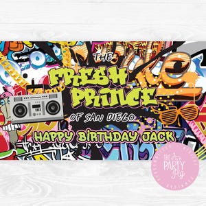 Fresh Prince Birthday Party, Fresh Prince Birthday Banner, fresh prince birthday poster, 90&#39;s birthday party, 90&#39;s theme, Digital Download