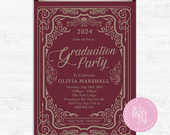 Graduation Party Invitation, Graduation Invitation, Book Invitation, Graduation Invite, Graduation Party Invite, Graduation Digital download