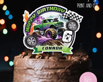 Monster Truck Cake Topper,Monster Truck digital download cake topper,Monster truck birthday party,monster truck cake,digital download topper