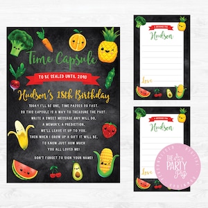 Hey Bear Carte della capsula del tempo sensoriale Frutta danzante Download digitale Decorazioni per feste fai da te personalizzate Hey Bear