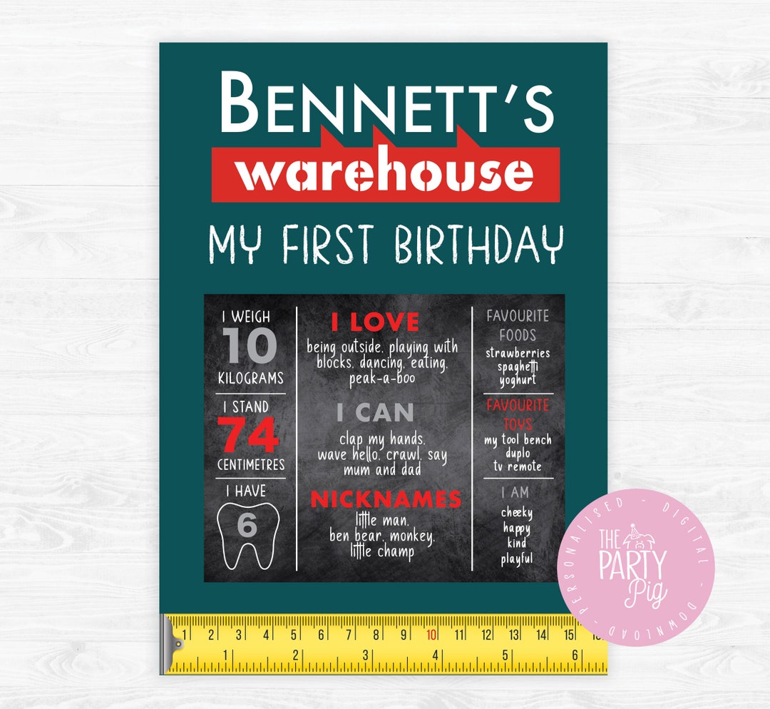 Bunnings Inspired Digital Download All About Me L A1 My First Birthday