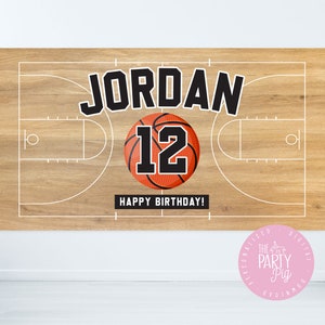 Basketball Backdrop Birthday Party Banner Basketball Court Digital Download Custom Background Decoration for Any Event