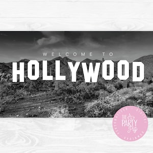 Hollywood party sign, hollywood backdrop, hollywood party poster, welcome to hollywood sign, hollywood birthday party, digital download