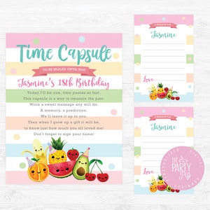 Hey Bear Sensory Time Capsule Cards Dancing Fruit Digital Download Custom DIY Party Decor Hey Bear