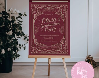 Graduation Party Welcome Poster, Graduation Sign, Book Welcome Sign, Graduation Poster, Graduation Party Decor, Graduation Digital download