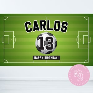 Soccer Field / Football Field Backdrop Birthday Party Banner Sports Field Digital Download Custom Background Decoration for Any Event