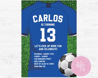Soccer / Football Jersey Digital Download Birthday Invitation Custom Invitation Soccer / Football Field Soccer Ball Birthday
