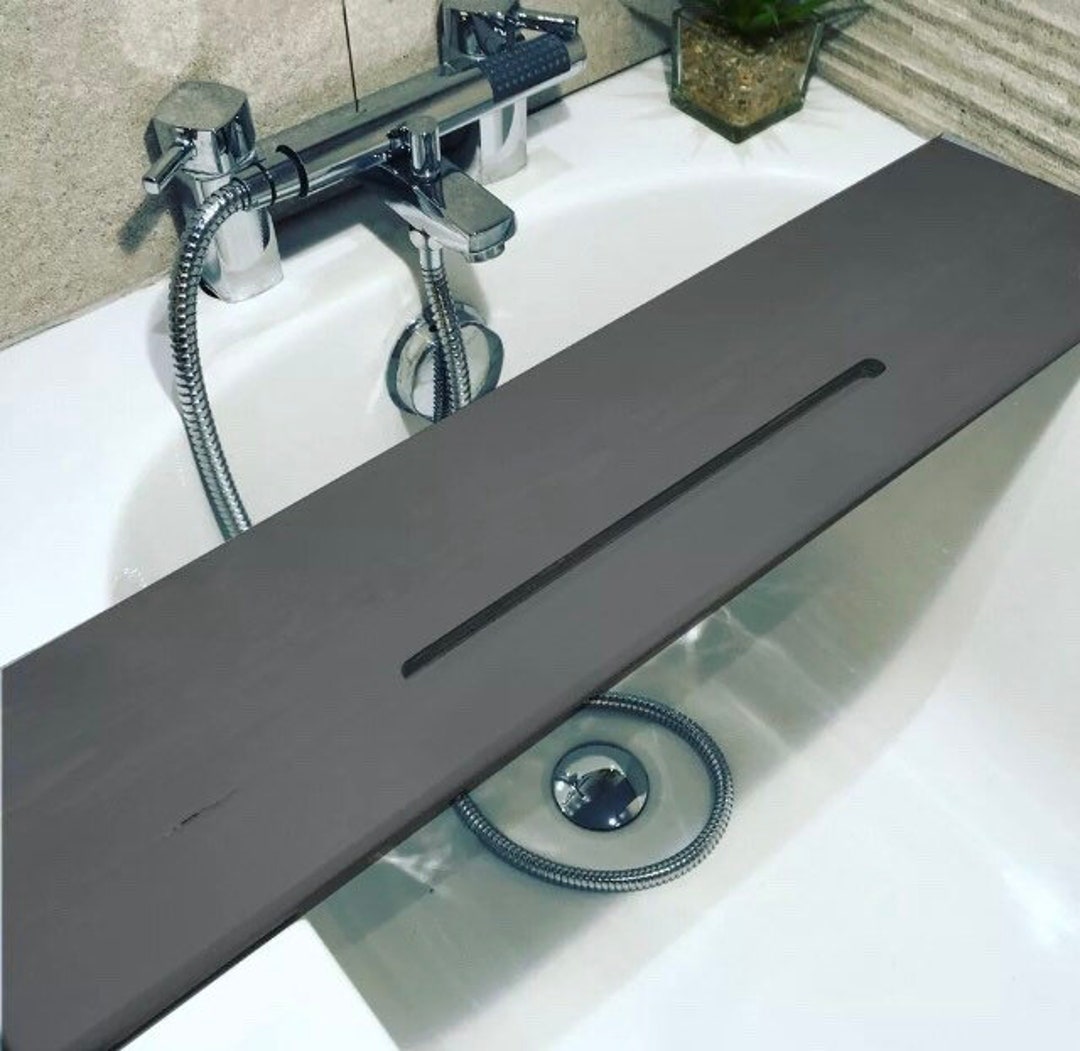 88cm Handmade Dark Grey Bath Board / Bath Shelf Caddy With Etsy