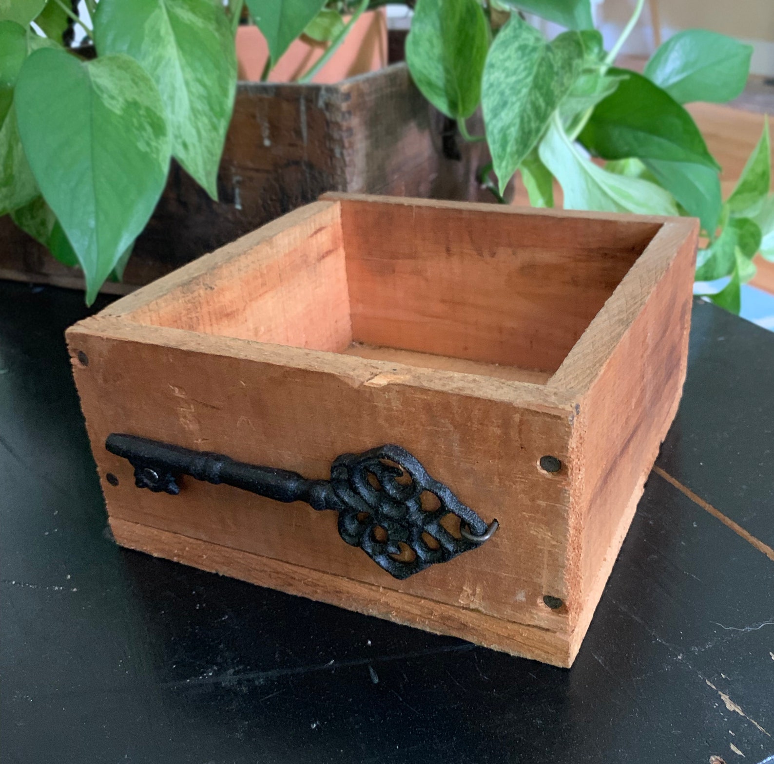 Wood Storage Box Hardware Wooden Box Antique Key Box No Etsy