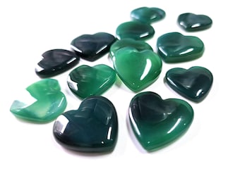 Green Onyx, Heart Shape Stone, Carving Gemstone, AAA Green Onyx, Genuine Green Onyx, hand carved Gemstone, loose Gemstone For Jewelry Making