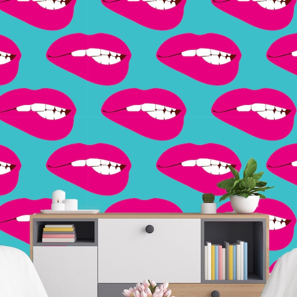 Lips Wallpaper Etsy
