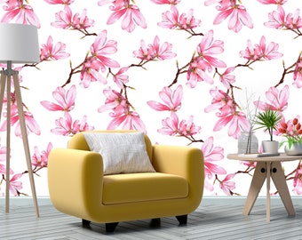 Watercolor Pattern Removable Wallpaper Mural * Floral Peel & Stick or Pre-Pasted Wallpaper * Repositionable Self Adhesive * Easy to Apply!