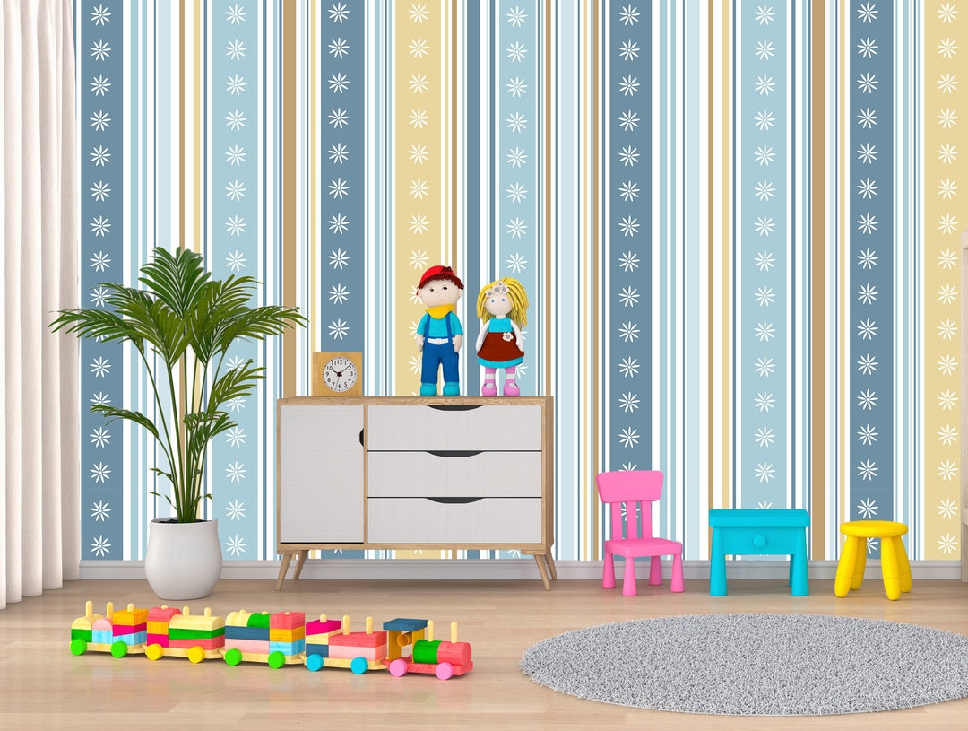 Geometric Removable Wallpaper Mural * Nursery Peel & Stick or Pre ...