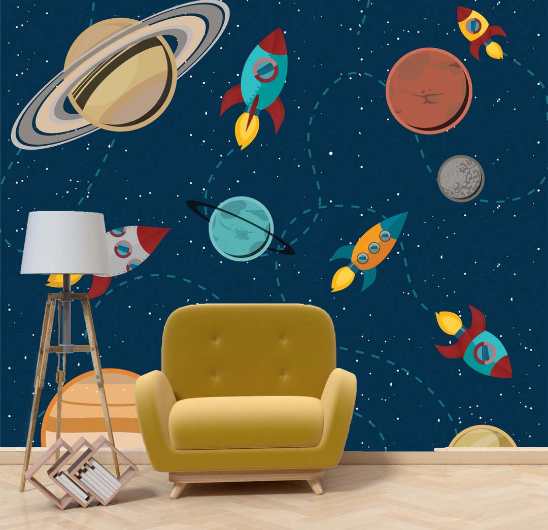 Solar System Removable Wallpaper Mural * Nursery Peel & Stick or Pre