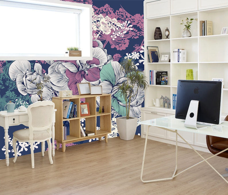 Floral Peel /& Stick or Pre-Pasted Wallpaper Removable Wallpaper Mural Floral Pattern Self Adhesive Easy to Apply!