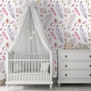 Boho Pattern * Removable Wallpaper Mural * Boho Nursery Peel & Stick or Pre-Pasted Wallpaper * Self Adhesive * Easy to Apply!