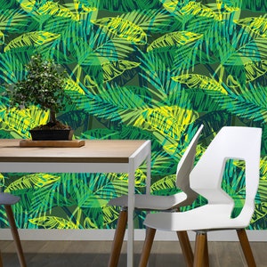 Removable Wallpaper Mural * Tropical Peel & Stick or Pre-Pasted Wallpaper * Repositionable Self Adhesive * Easy to Apply!
