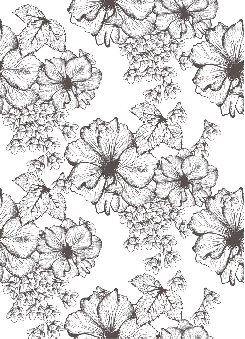 Easy to Apply Floral Peel /& Stick or Pre-Pasted Wallpaper Self Adhesive Removable Wallpaper Mural