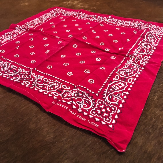 1950's Vintage Red Tuside Fast Color Bandana EUC