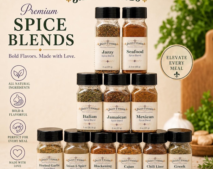 Gourmet Spice Blends - Mexican, Greek, Jazzy, Blackening, Cajun, Jamaican - 2oz
