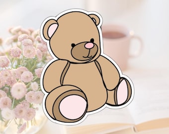 Cute Bear Waterproof Sticker | Vinyl Decal for Kindle, Laptop, Water Bottle, Phone | Gift for Best Friend
