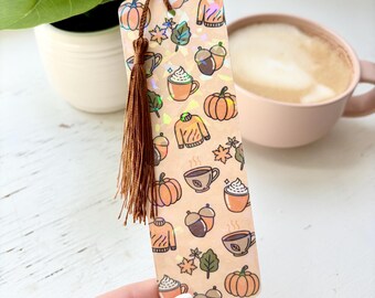 Handgemaakte herfstbladwijzer met zijden kwastje | Boek- of tijdschriftaccessoire | Cadeau voor boekenliefhebbers