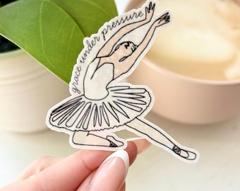 White Swan Ballerina Sparkly Waterproof Sticker | Vinyl Decal for Kindle, Laptop, Phone, Waterbottle | Gift for Dancer