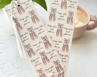 Handgemaakte ballerina spitzen bladwijzer met zijden kwastje | Boek- of tijdschriftaccessoire | Cadeau voor boekenliefhebbers | Cadeau voor balletliefhebbers