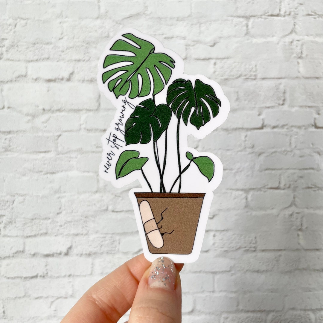 Monstera Plant Mental Health Sticker Premium Waterproof Sticker Sticker