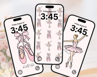 Digitale smartphone-achtergrond ballerina | Telefoonachtergrond balletliefhebber (digitale download)