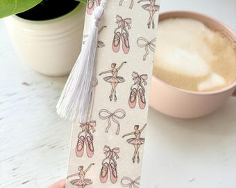 Handgemaakte ballerina bladwijzer met zijden kwastje | Boek- of tijdschriftaccessoire | Cadeau voor boekenliefhebbers | Cadeau voor balletliefhebbers