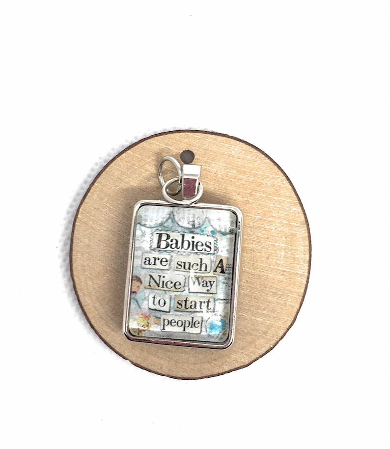 Baby Lamb Blue and Silver Glass Pendant