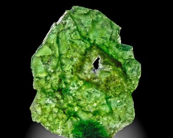 Green Fluorite Polished Slice Thumbnail Okorusu Mine Namibia