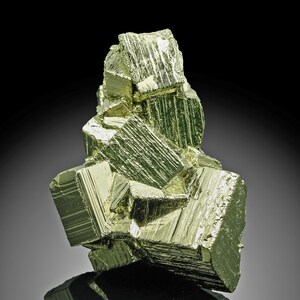Golden Pyrite Crystals from Huanzala Mine, Peru - Stunning Luster and Sharp Edges