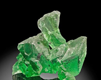 Green Fluorite Crystal Cluster — Erongo Namibia — Sculptural Pegmatite Specimen